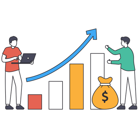 MAn working on financial growth  Illustration