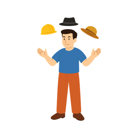 MAn working on Flexibility And Adaptability In Leadership  Illustration