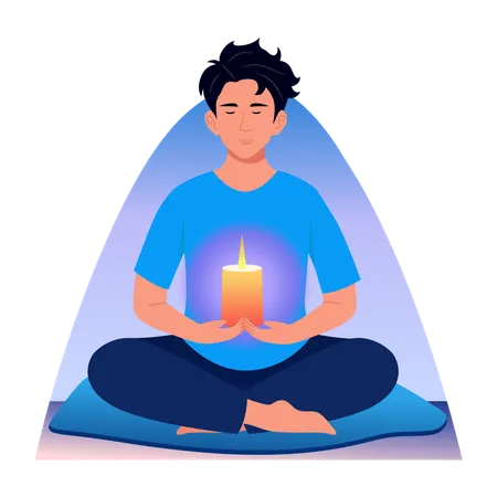 Man working on inner peace  Illustration