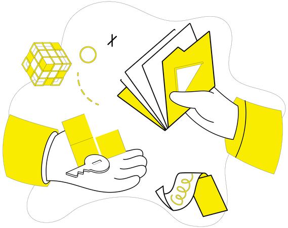 Man working on innovative idea  Illustration