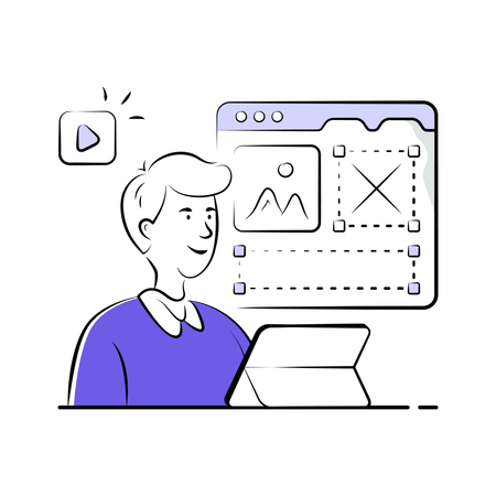 Man working on Interactive Website  Illustration