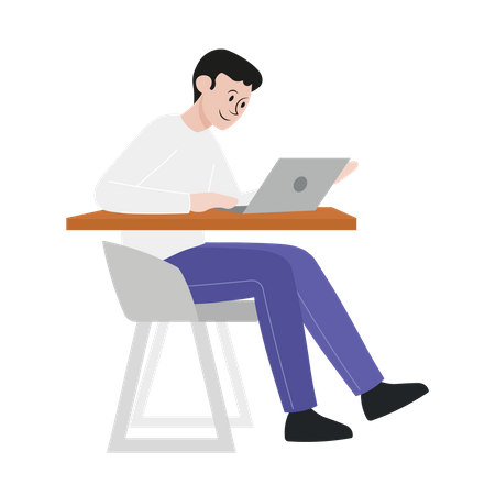 Man working on laptop  Illustration