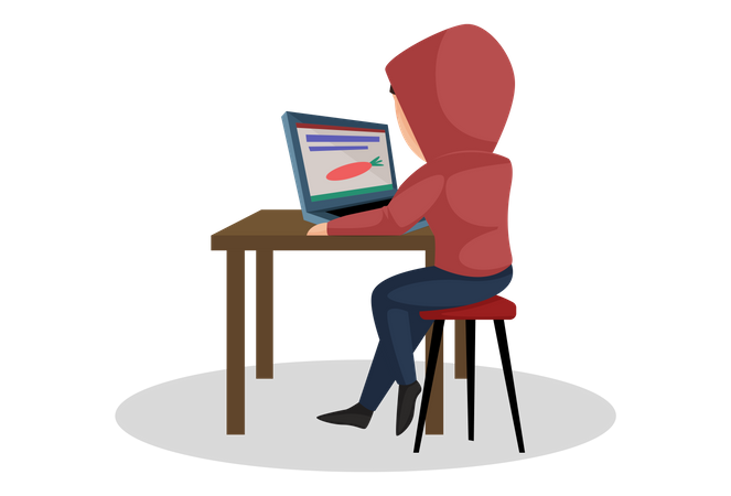 Man working on laptop  Illustration