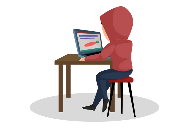 Man working on laptop  Illustration