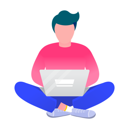 Man working on laptop  Illustration