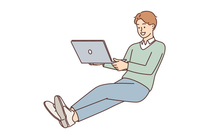 Man working on laptop  Illustration