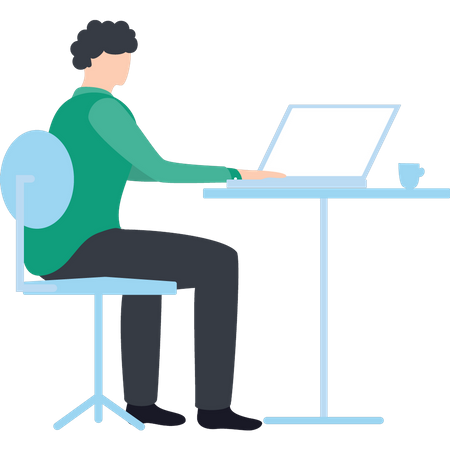 Man working on laptop  Illustration