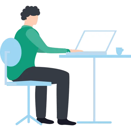 Man working on laptop  Illustration