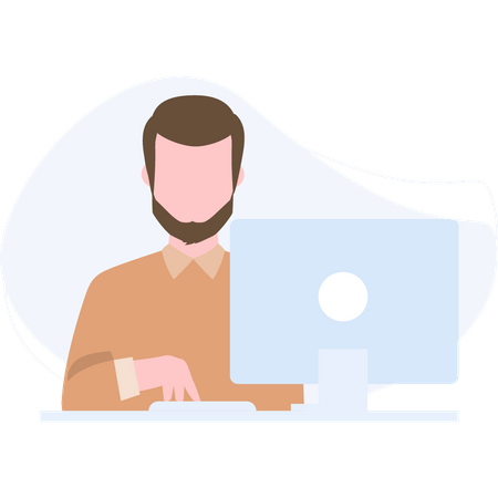 Man working on laptop  Illustration