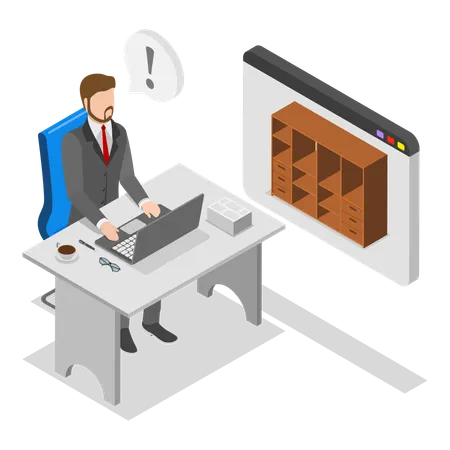 Man working on laptop  Illustration
