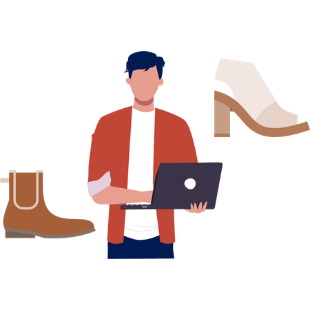 Man working on laptop  Illustration