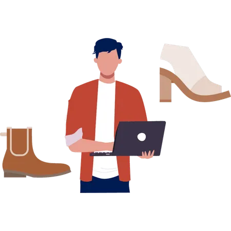 Man working on laptop  Illustration