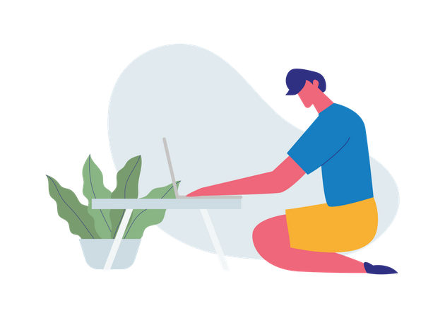 Man working on laptop  Illustration