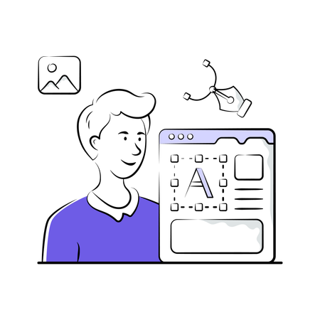 Man working on Layout Creation  Illustration