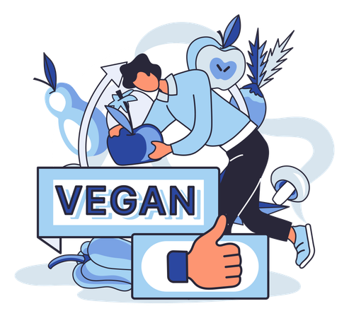 Man working on losing weight  Illustration