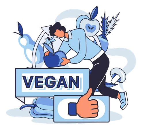 Man working on losing weight  Illustration