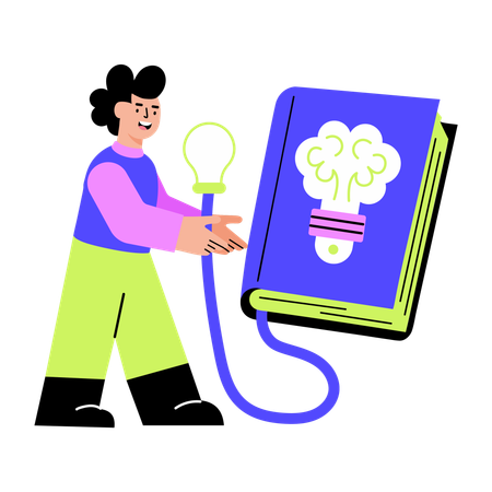 Man working on machine learning  Illustration
