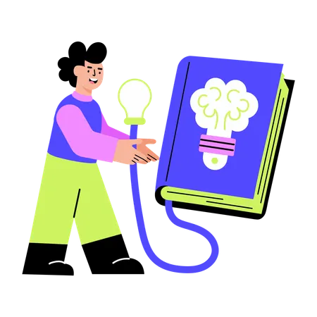 Man working on machine learning  Illustration