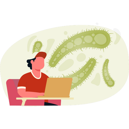 Man working on microbiology science  Illustration