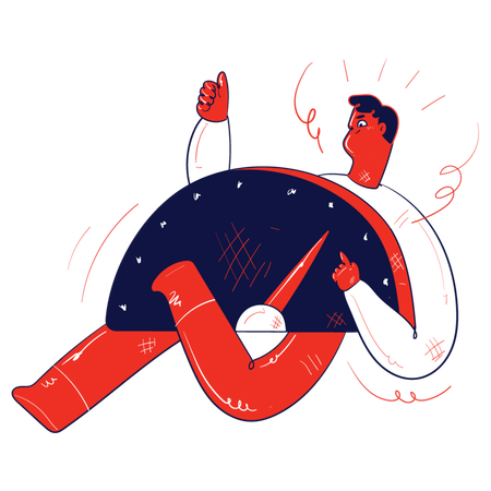 Man working on online dashboard  Illustration
