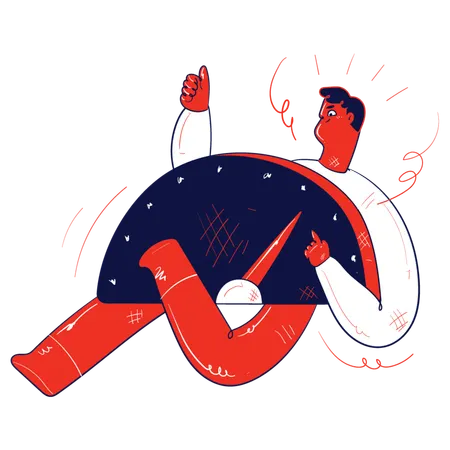Man working on online dashboard  Illustration