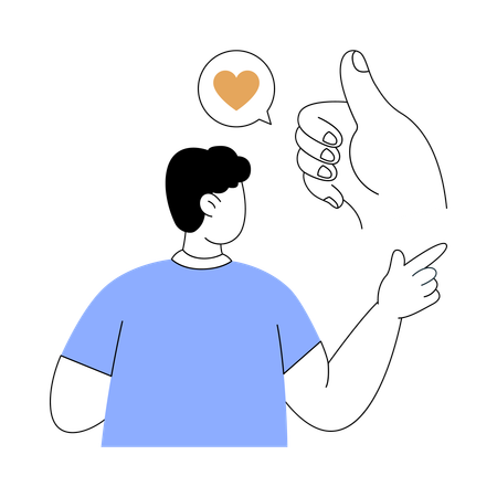 Man working on persuasion skills  Illustration