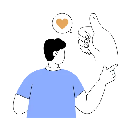 Man working on persuasion skills  Illustration