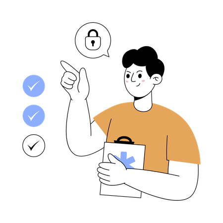 Man working on private healthcare  Illustration
