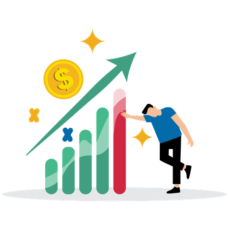 Man working on Profit and Loss Statement  Illustration