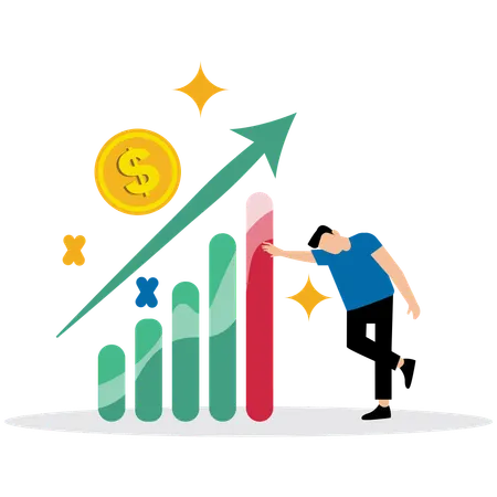 Man working on Profit and Loss Statement  Illustration