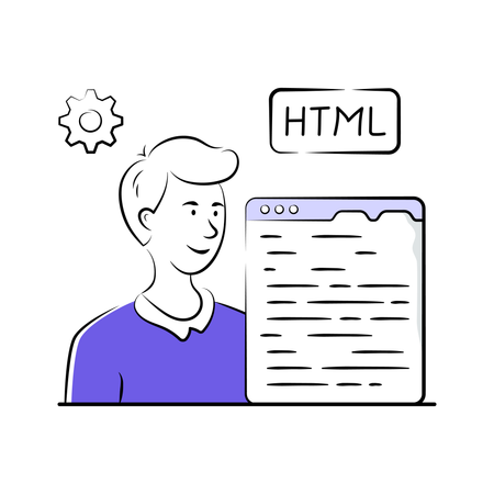 Man working on Programming  Illustration