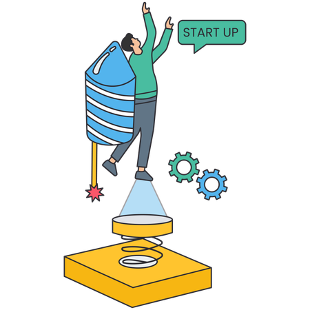 Man working on Project Boost  Illustration