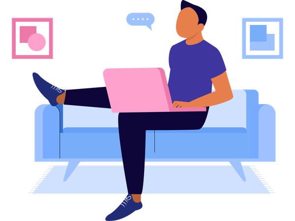 Man working on relax mood  Illustration