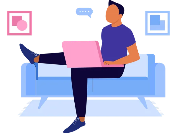 Man working on relax mood  Illustration