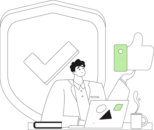 Man working on security  Illustration