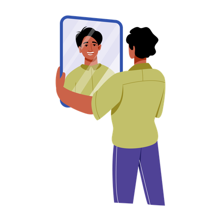 Man working on self love  Illustration