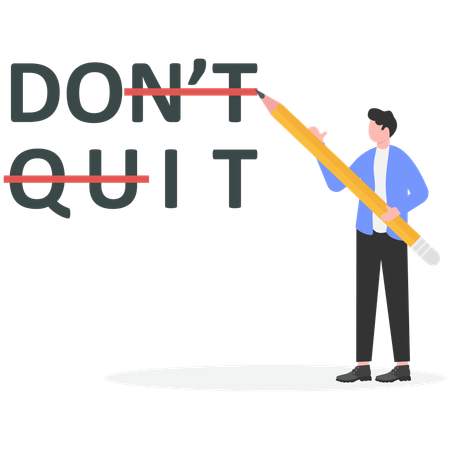 Man working on self motivation  Illustration