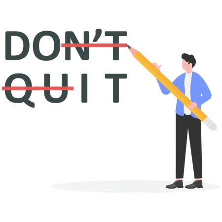 Man working on self motivation  Illustration