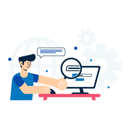 Man working on SEO Optimization  Illustration