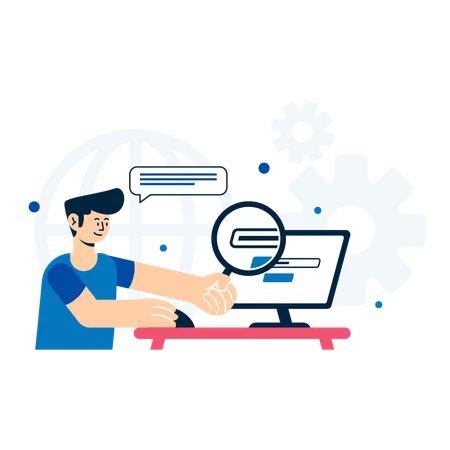 Man working on SEO Optimization  Illustration