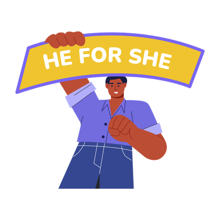 Man working on solidarity  Illustration