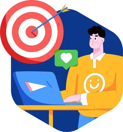 Man working on target  Illustration