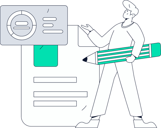 Man working on task  Illustration