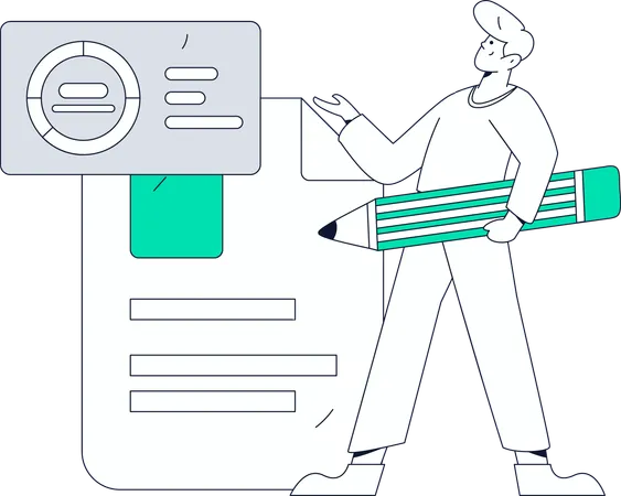 Man working on task  Illustration