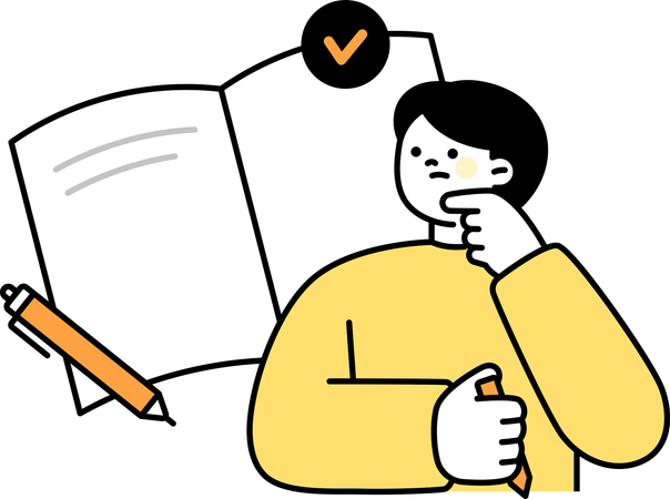 Man working on task list  Illustration