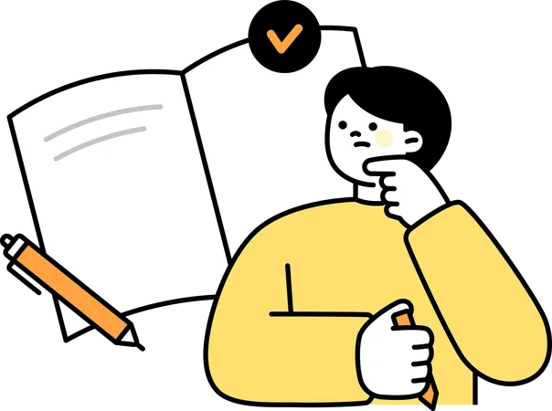 Man working on task list  Illustration