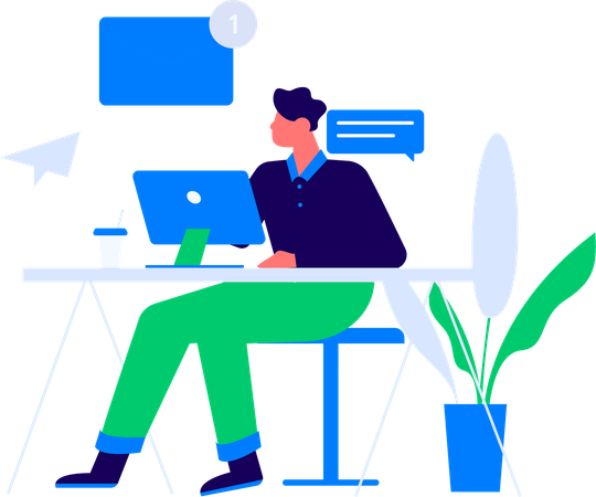 Man working on task management  Illustration