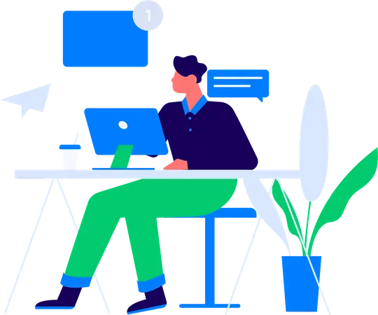 Man working on task management  Illustration