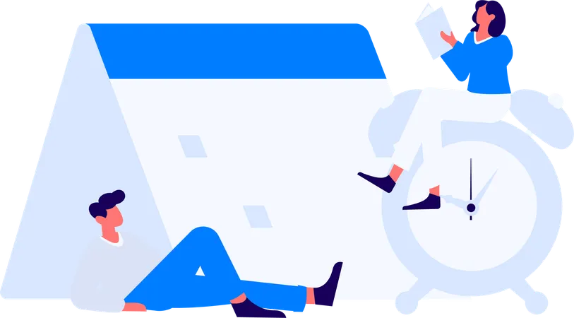 Man working on task management  Illustration
