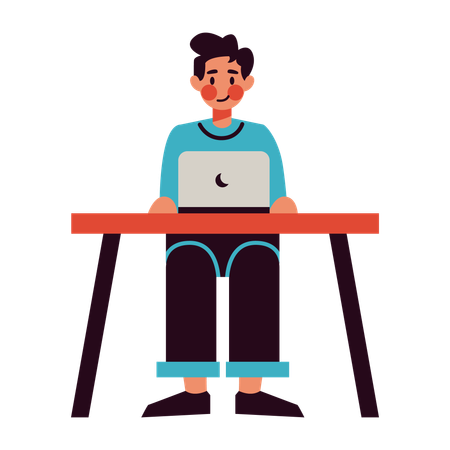 Man working on the table  Illustration